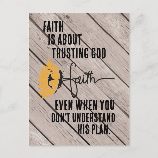 Glaube ist Vertrauen Gott Zitat Postkarte (Vorderseite)