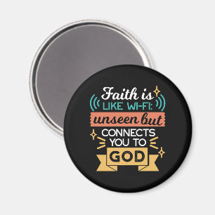 Glaube ist wie WiFi Lustiger christlicher Zitat-Ku Magnet