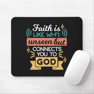 Glaube ist wie WiFi Lustiger christlicher Zitat-Ku Mousepad