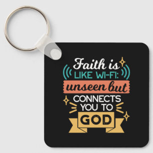 Glaube ist wie WiFi Lustiger christlicher Zitat-Ku Schlüsselanhänger