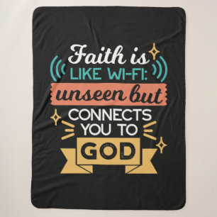 Glaube ist wie WiFi Lustiger christlicher Zitat-Ku Sherpadecke