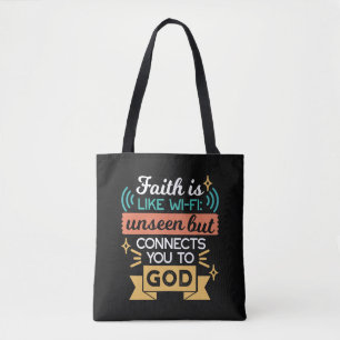 Glaube ist wie WLAN Lustiger christlicher Zitat-Ku Tasche