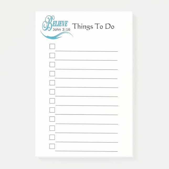 Glaube John 3:16 Dinge zu tun Post-it Klebezettel (Vorderseite)
