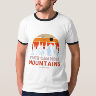 Glaube Kann Berge Versetzen Bibel Männer Ringer T-Shirt