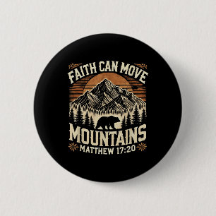 Glaube kann Berge versetzen Inspirierender Jesus C Button