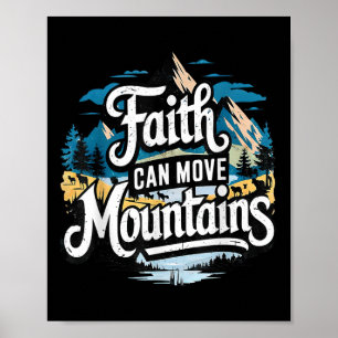 Glaube kann Berge versetzen Jesus religiös christl Poster
