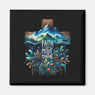 Glaube kann Berge versetzen Kreuz Gott Religiös Ch Magnet