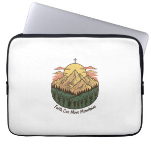 Glaube kann Berge versetzen Vintage-Mountains-Shir Laptopschutzhülle