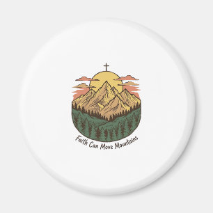Glaube kann Berge versetzen Vintage-Mountains-Shir Magnet