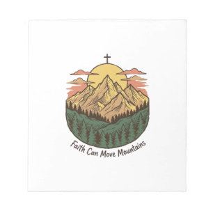 Glaube kann Berge versetzen Vintage-Mountains-Shir Notizblock