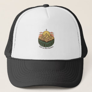 Glaube kann Berge versetzen Vintage-Mountains-Shir Truckerkappe