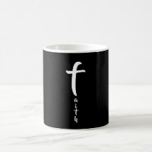 Glaube Kreuz Schwarz-Weiß-Typografie einfach