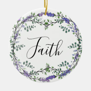 Glaube Lavendel Eukalyptus lila Blumen Boho Keramik Ornament