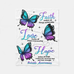 Glaube Liebe Hoffnung Schmetterling Suizidbewussts Fleecedecke