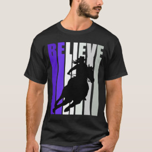 Glaube Lila Cowgirl Südliche Mädchen Western Pferd T-Shirt