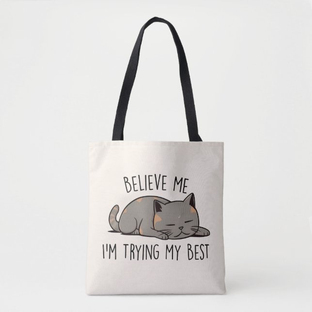 Glaube mir, ich versuche meine beste schlafende Ka Tasche (Vorderseite)