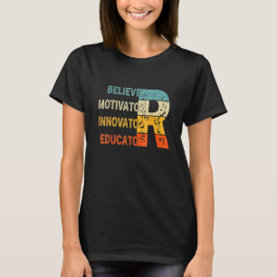 Glaube Motivator Innovator Erzieher Retro Vintag T-Shirt