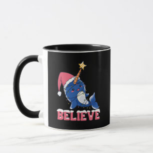 Glaube Narwhal Weihnachtsschneefieber-Lichter Tasse
