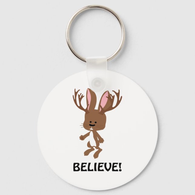 Glaube! Niedlich Jackalope Schlüsselanhänger (Vorderseite)