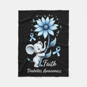 Glaube Niedliche Elefanten Sonnenblumen Diabetes B Fleecedecke