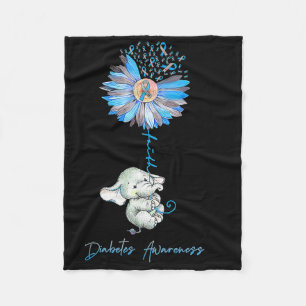 Glaube Niedliche Elefanten Sonnenblumen Diabetes B Fleecedecke