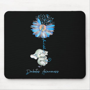 Glaube Niedliche Elefanten Sonnenblumen Diabetes B Mousepad