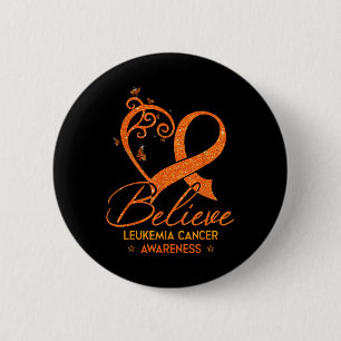 Glaube Orange Band Herz Leukämie Blutkrebs  Button