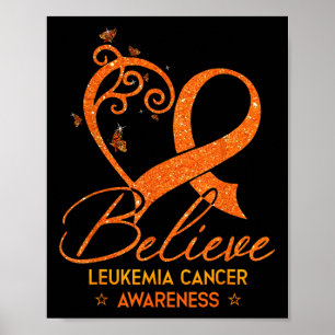 Glaube Orange Band Herz Leukämie Blutkrebs Poster