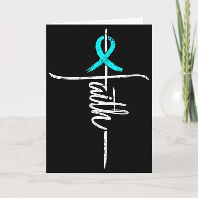 Glaube Pcos Bewusstsein Kreuz Christliches Band Tü Karte (Vorderseite)