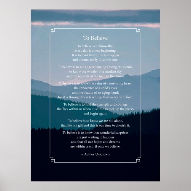 Glaube Poster (Vorne)