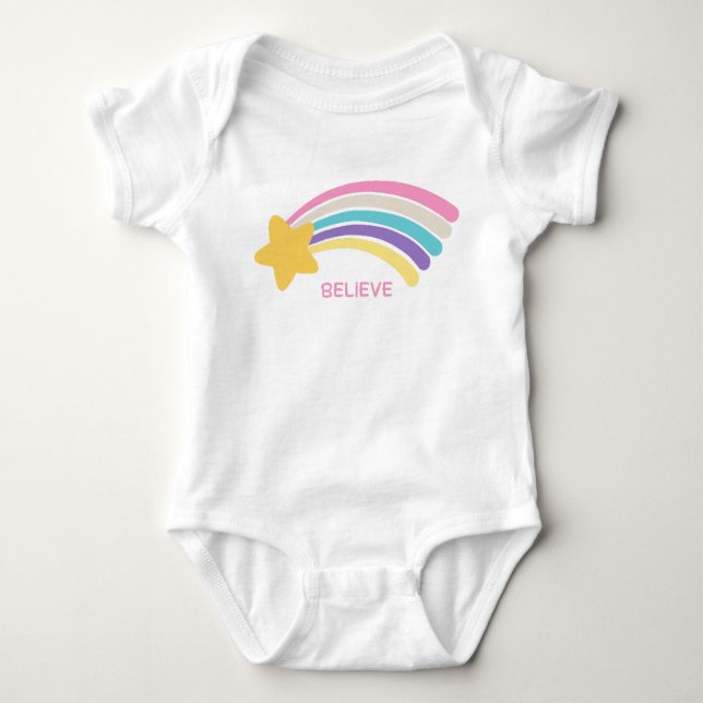 Glaube Regenbogen Baby Strampler (Vorderseite)