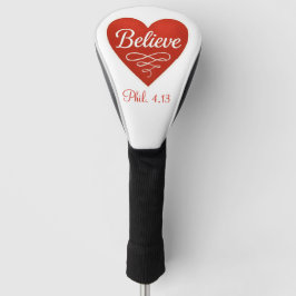Glaube rotes und weißes Herz Golf Headcover