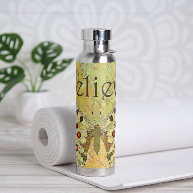 Glaube Schmetterling Trinkflasche (Yoga)