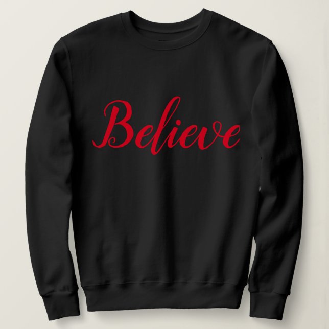 Glaube - Schwarz - Script Sweatshirt (Design vorne)