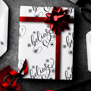 Glaube Script Einfache Schneeflocke Geblüht Geschenkpapier