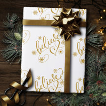 Glaube Script | Gold Holiday Snowflake Geblüht