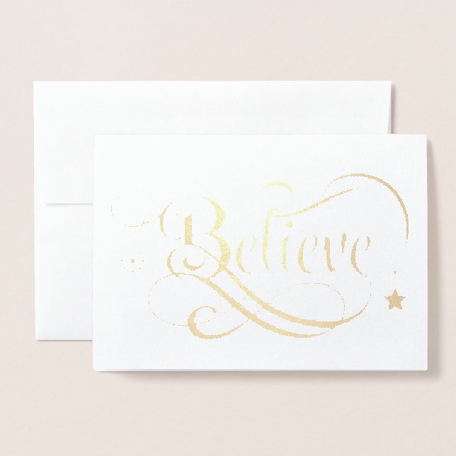 Glaube Silver Gold Weihnachtsreise Foil Card Folienkarte (Vorderseite mit Umschlag)