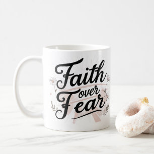 Glaube statt Angst Florale Motivations-Tasse Kaffeetasse