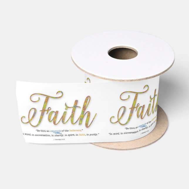 Glaube Typografie 1 Timothy 4:12 Bibelverse Satinband (Spule)