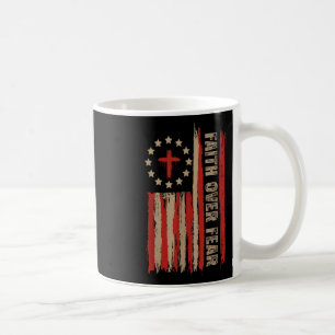 Glaube über Angst Amerika Stolz Uns-Flagge Jesus C Kaffeetasse