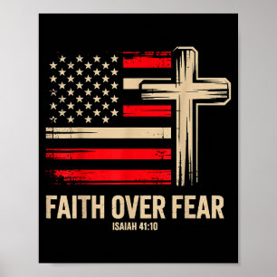 Glaube über Angst Amerikanische Flagge Poster