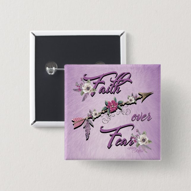 Glaube über Angst Button (Vorne & Hinten)