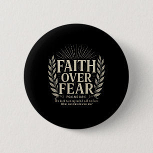 Glaube über Angst Christlich Button