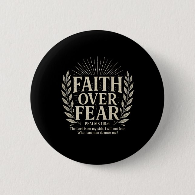 Glaube über Angst Christlich Button (Vorderseite)