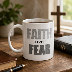 Glaube über Angst Christlich Kaffeetasse