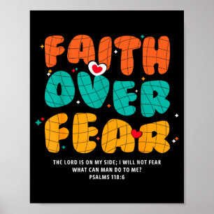 Glaube Über Angst Christlich Religiös Groovy Männe Poster