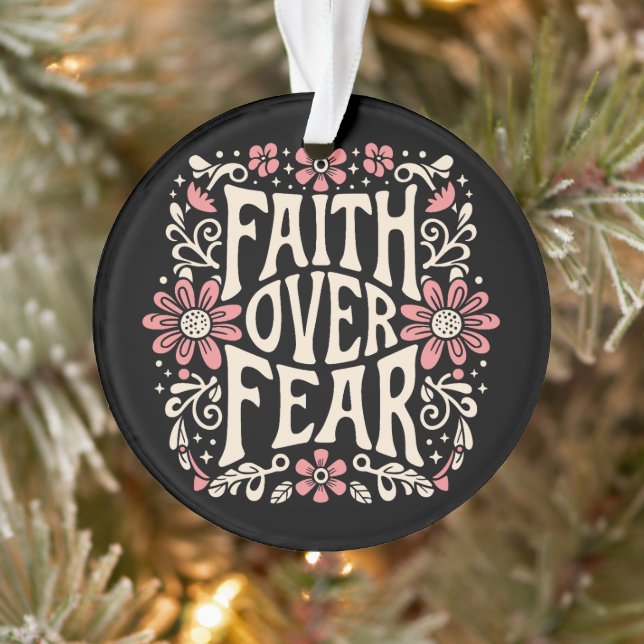 Glaube über Angst Christliche Zitate Ornament (Baum)