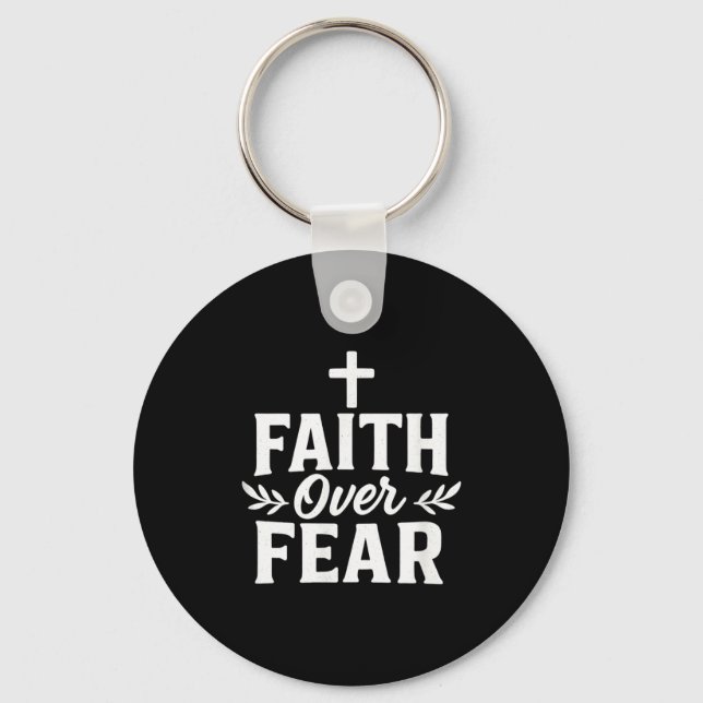 Glaube über Angst Christlicher Motivationsbibelver Schlüsselanhänger (Vorderseite)