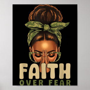 Glaube Über Angst Christliches Camo Afroamerikanis Poster
