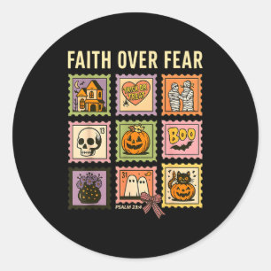 Glaube Über Angst Christliches Halloween-Siegel Gl Runder Aufkleber